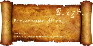 Birkenheuer Örs névjegykártya